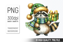 Watercolor Christmas Animals Clipart PNG Bundle, 25 Designs Product Image 8