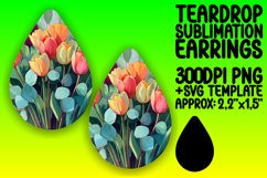 Floral Oil Art Teardrop Earrings for Sublimation Crafting Product Image 1