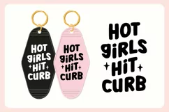 Funny Driving Motel Keychain SVG | Hot Girls Hit Curb Product Image 3