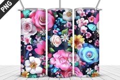 Flowers Tumbler Wrap | Sublimation Design | Tumble PNG Product Image 4