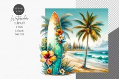 Summer clipart, Surfboard clipart, Holiday clipart, Product Image 1
