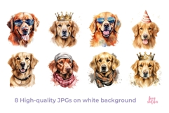 Golden Retriever Clipart 8 JPG Watercolor Dog Illustrations Product Image 2