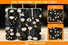 Sunflower Tumbler Wrap Designs, Sublimation Wrap Product Image 1