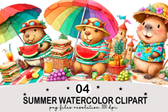 Whimsical Summer Watercolor Clipart Watercolor png Product Image 1