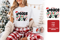 Peace Love Joy SVG - Christmas Holiday Sentiment Design Product Image 1