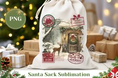 Christmas Village Santa Sack Design, Christmas Village PNG Product Image 1