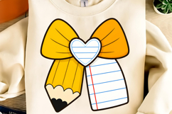 Teacher Pencil Paper Bow PNG, CUSTOM Name Teacher, Teacher Product Image 4