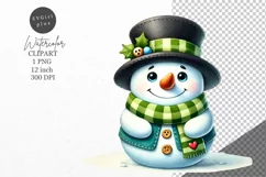 Christmas clipart, Snowman clipart, Winter sublimation Product Image 1