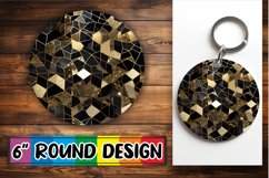 Dazzling Car Coasters: Black &amp; Gold Sparkle Product Image 1