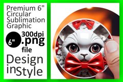 Vibrant Cat Circles Awakened: Glossy Sublimation Art Product Image 1