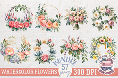 Spring Flowers Clipart Sublimation Bundle 57 PNG Bouquet Product Image 4