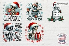 Christmas Funny Skeleton Quote Bundle 35 PNG Sublimation Product Image 7