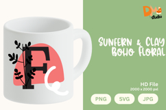 Sunfern &amp; Clay Boho Floral Monogram Product Image 1