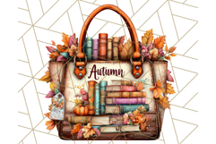 Autumn Library Clipart PNG, Cozy Fall Book Art Product Image 4