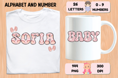Baby Girl Alphabet PNG Cute Baby Letters &amp; Numbers 300 DPI Product Image 6