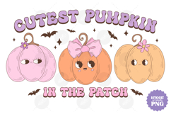 Coquette Girly Halloween Pumpkin Ghost Pink Bow PNG Bundle Product Image 16