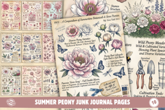 Summer Peony Junk Journal Pages Product Image 1