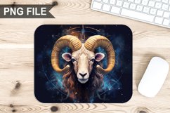 Aries Zodiac Sublimation Mouse Pad PNG Design Product Image 1