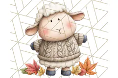 Fall Farm Animal Clipart, Autumn Barnyard PNG Illustrations Product Image 4