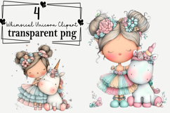 Whimsical Unicorn Clipart Watercolor PNG Product Image 1