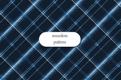 Blue and Navy Seamless Tartan Plaid Pattern Background Product Image 1