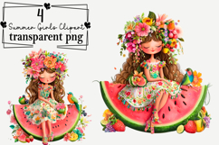 Summer Girls Clipart Watercolor PNG Product Image 1