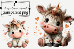 Whimsical Unicorn Clipart Watercolor PNG Product Image 1