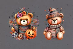 Watercolor Halloween Spooky Bear PNG sublimation Product Image 3