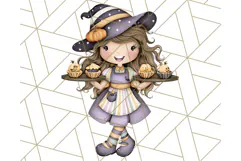 Cute Witch Halloween Baking Clipart PNG, Holiday Treats Png Product Image 4