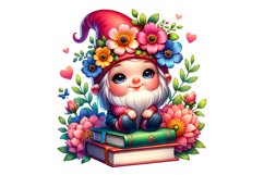 Cute Gnome Spring Clipart, Spring Sublimation PNG Product Image 1