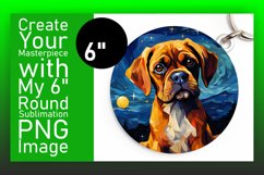 Artistic Dog Painting Round Design PNG Sublimation Product Image 1