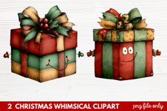 2 Whimsical Christmas Clipart featuring cute holiday charact Product Image 1