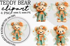 Whimsical Teddy Bear Clipart Watercolor Teddy Bear png Product Image 1