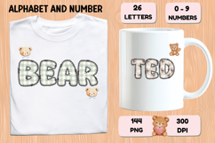 Teddy Bear Alphabet PNG - Letters &amp; Numbers Clipart 300 DPI Product Image 6
