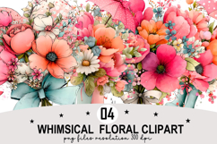Whimsical Floral Clipart Watercolor Png Product Image 1