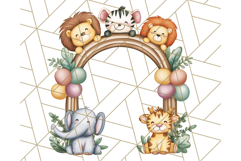 Tiny Zoo Friends Clipart, Cute Cartoon Zoo Animals PNG Product Image 4