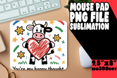 Whimsical Desk Mat Sublimation PNG, Cute Cow Product Image 1