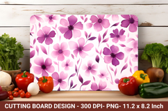 Watercolor Magenta Flowers Cutting Board | Cutting Board png Product Image 1