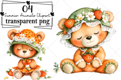 Whimsical Summer Animals Clipart Watercolor PNG Product Image 1