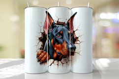 Doberman Pinscher Peeking from the Cracked wall Tumbler Wrap Product Image 1