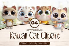 Cute Kawaii Cat Pals Clipart Sublimation PNG Product Image 1