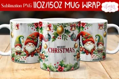 Merry Christmas mug wrap PNG Sublimation, 11oz and 15oz Product Image 1