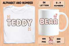 Teddy Bear Girl Alphabet PNG - Letters &amp; Number 300 DPI Product Image 6