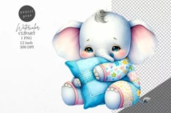 Elephant clipart, Baby elephant clipart, Watercolor clipart Product Image 1