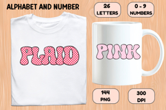 Gingham Plaid Alphabet Letters &amp; Numbers Clipart PNG 300DPI Product Image 6