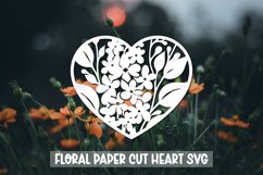 20 Paper Cut Floral Heart , Paper Cut Heart SVG Product Image 17