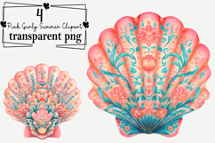Pink Girly Summer Clipart Watercolor PNG Product Image 1