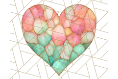 Stained Glass Heart PNG Clipart in Pastel and Bright Colors Product Image 4