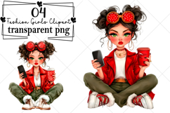 Whimsical Fashion Girls Clipart Watercolor PNG Product Image 1