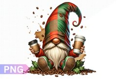 Christmas Coffee Gnome Sublimation Clipart PNG Product Image 1